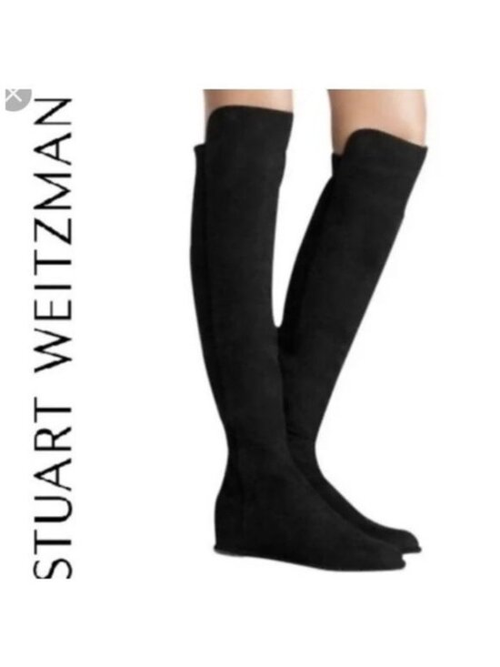 Stuart Weitzman Shoes - Stuart Weitzman lander otk anthracite suede wedge boots Size 7.5